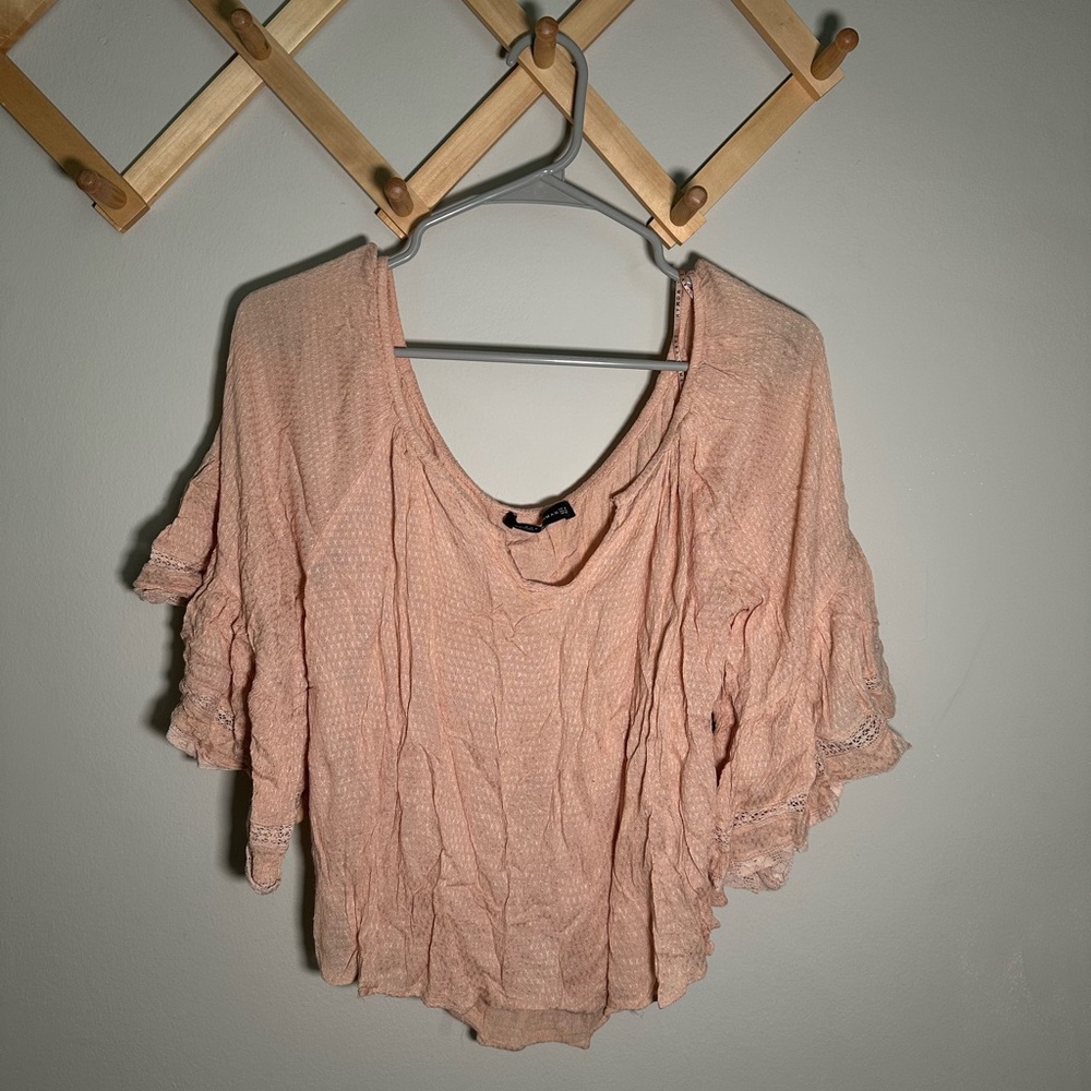 light pink boho zara top